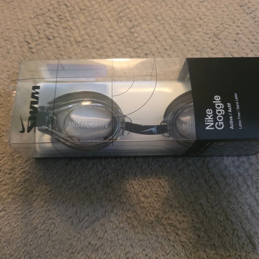 Nike Swim Goggles Black Latex Free Adult or Youth Adjustable